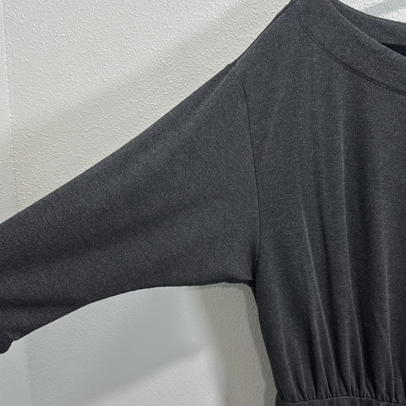 Anthropologie dark gray column Dress with Dolman Sleeves - Picture 5 of 12